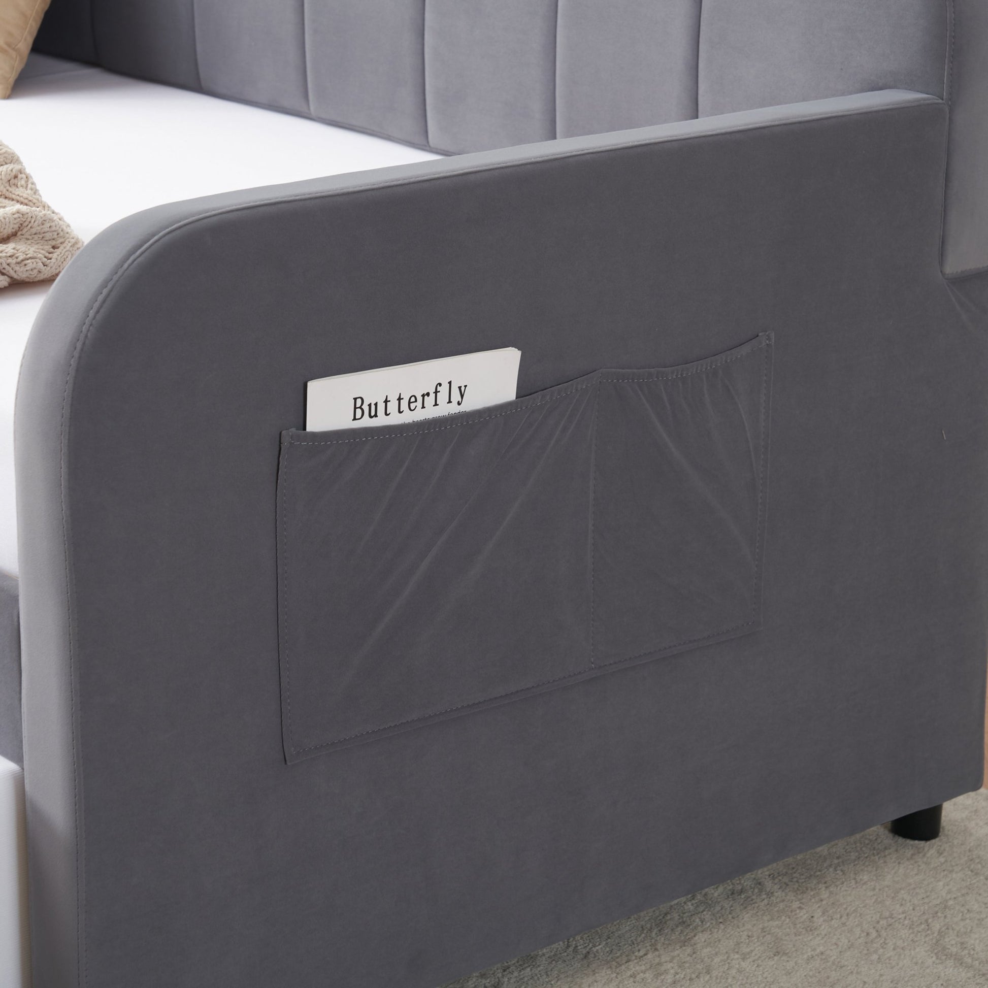 Twin Upholstered Daybed Frame with Trundle, Twin Size Sofa Bed - Direct Wicker