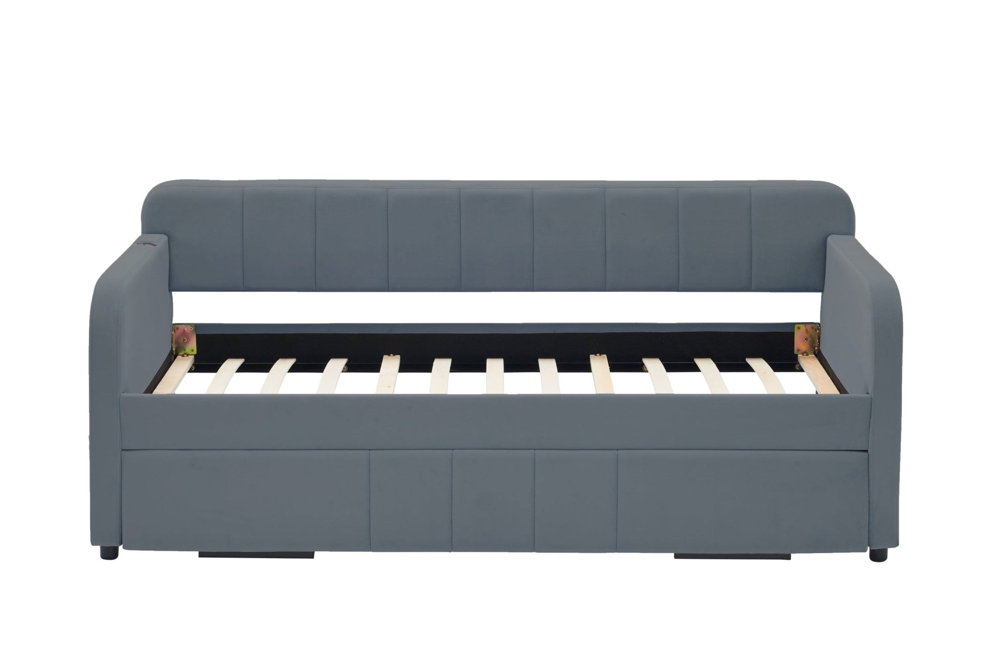 Twin Upholstered Daybed Frame with Trundle, Twin Size Sofa Bed - Direct Wicker