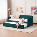 Twin Upholstered Daybed Frame with Trundle, Twin Size Sofa Bed - Direct Wicker