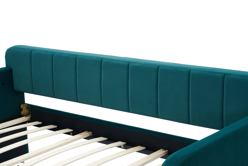 Twin Upholstered Daybed Frame with Trundle, Twin Size Sofa Bed - Direct Wicker