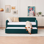 Twin Upholstered Daybed Frame with Trundle, Twin Size Sofa Bed - Direct Wicker