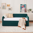 Twin Upholstered Daybed Frame with Trundle, Twin Size Sofa Bed - Direct Wicker