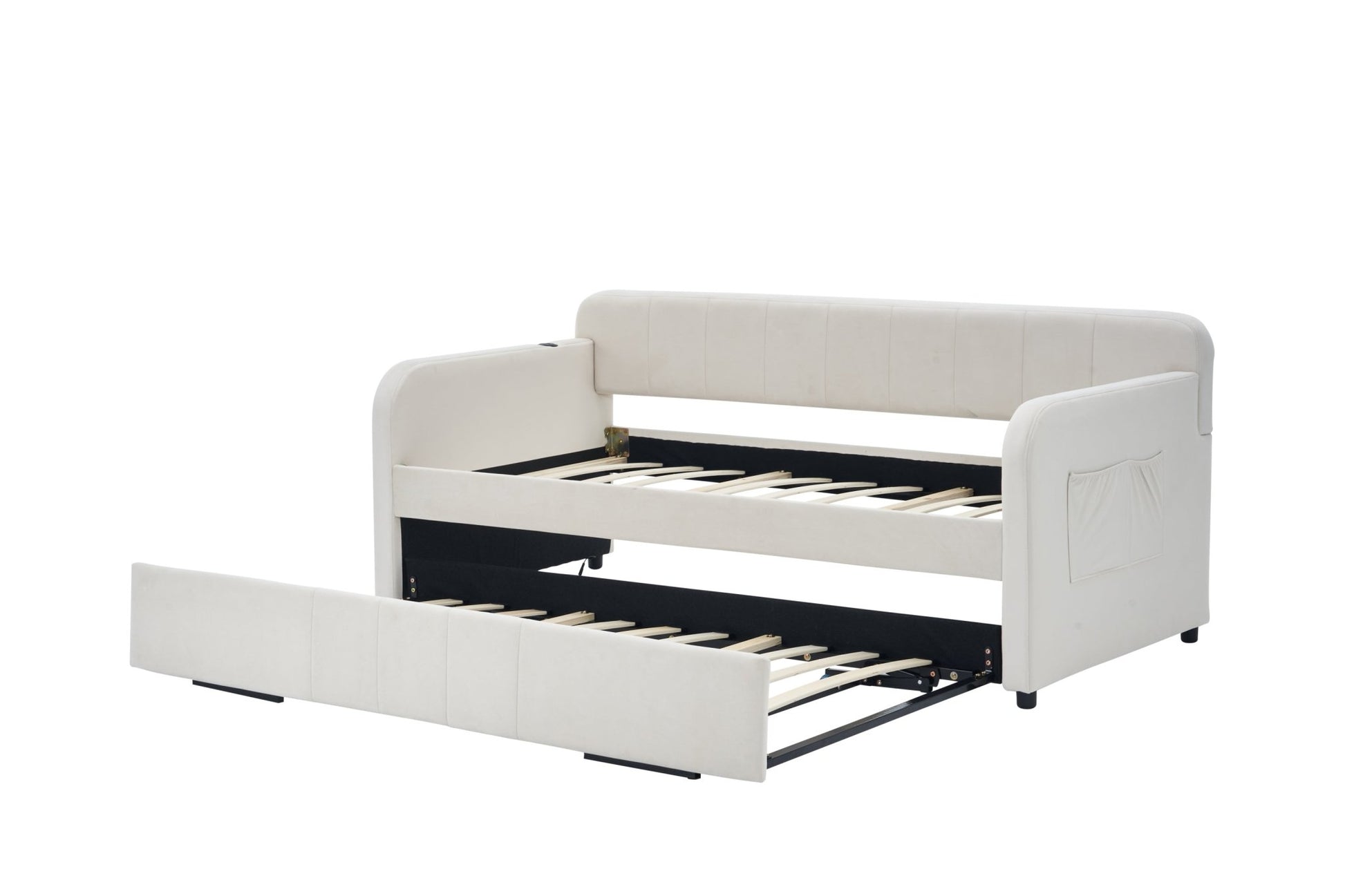 Twin Upholstered Daybed Frame with Trundle, Twin Size Sofa Bed - Direct Wicker