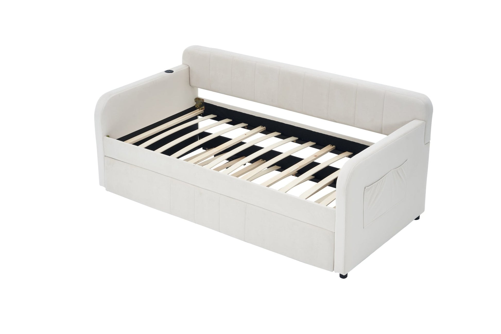 Twin Upholstered Daybed Frame with Trundle, Twin Size Sofa Bed - Direct Wicker