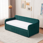 Twin Upholstered Daybed Frame with Trundle, Twin Size Sofa Bed - Direct Wicker