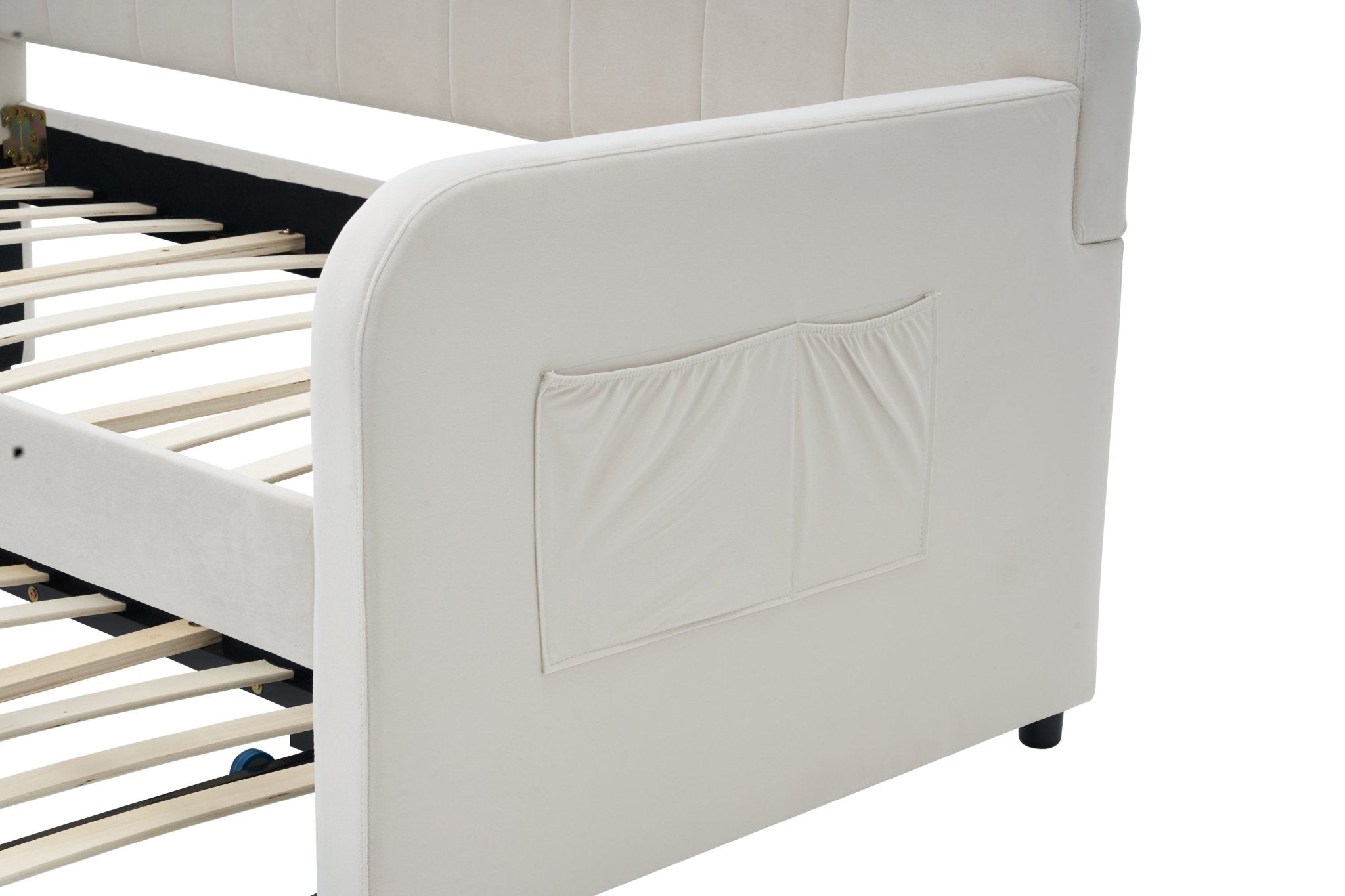 Twin Upholstered Daybed Frame with Trundle, Twin Size Sofa Bed - Direct Wicker