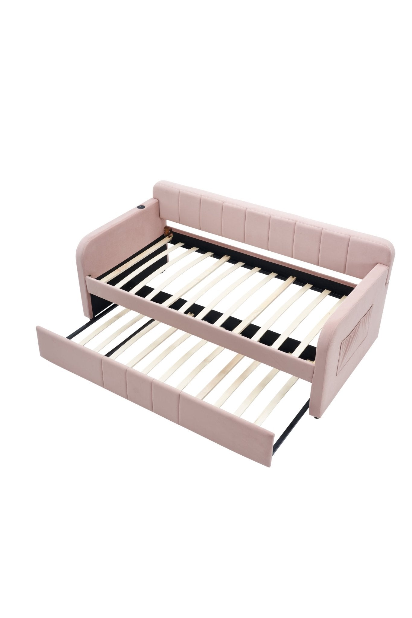 Twin Upholstered Daybed Frame with Trundle, Twin Size Sofa Bed - Direct Wicker