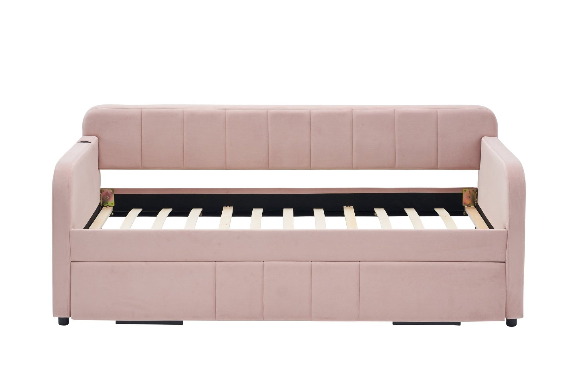 Twin Upholstered Daybed Frame with Trundle, Twin Size Sofa Bed - Direct Wicker