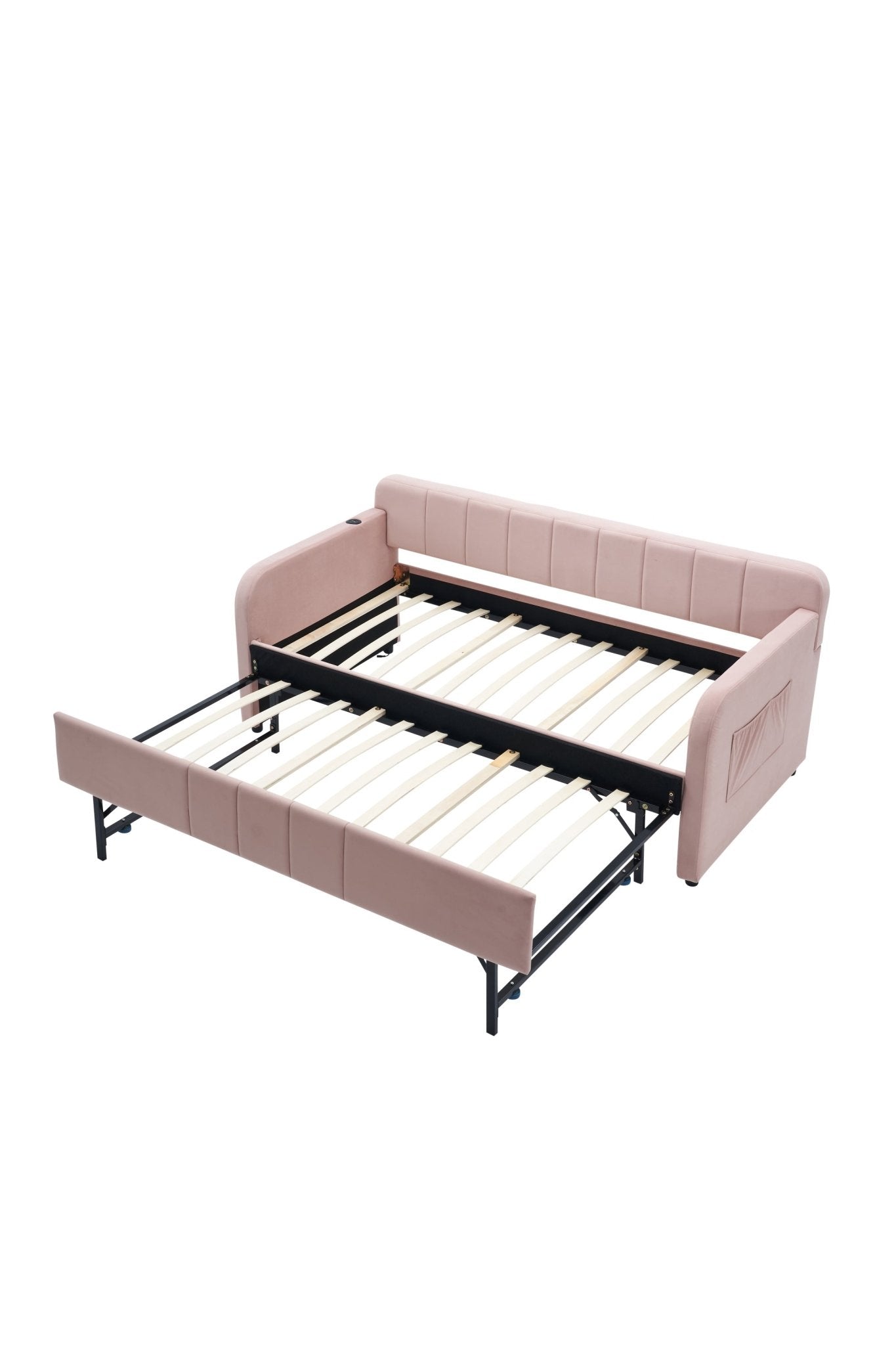 Twin Upholstered Daybed Frame with Trundle, Twin Size Sofa Bed - Direct Wicker