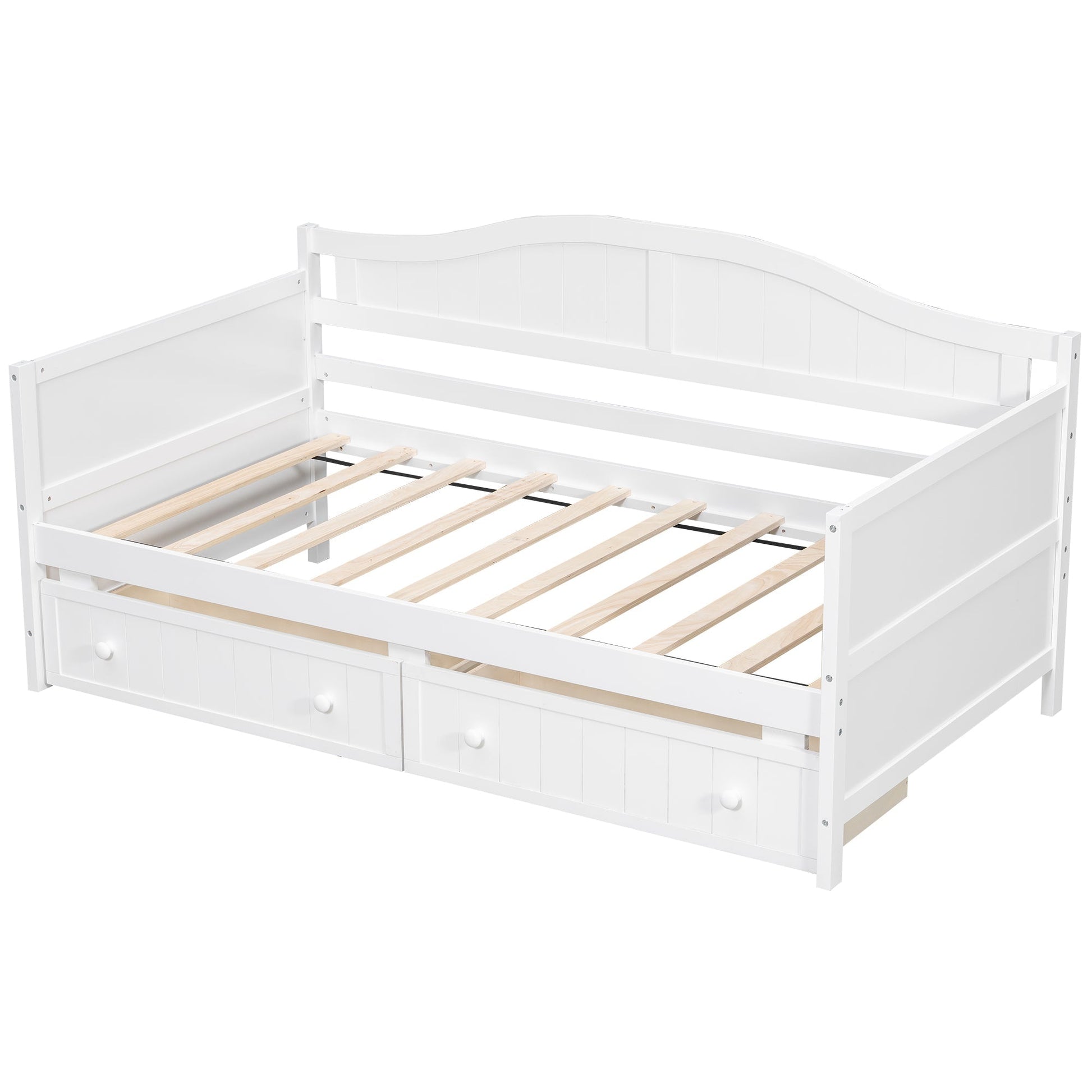 Twin Wooden Daybed with 2 drawers, Sofa Bed for Bedroom & Living Room (N708P357111K) - Direct Wicker