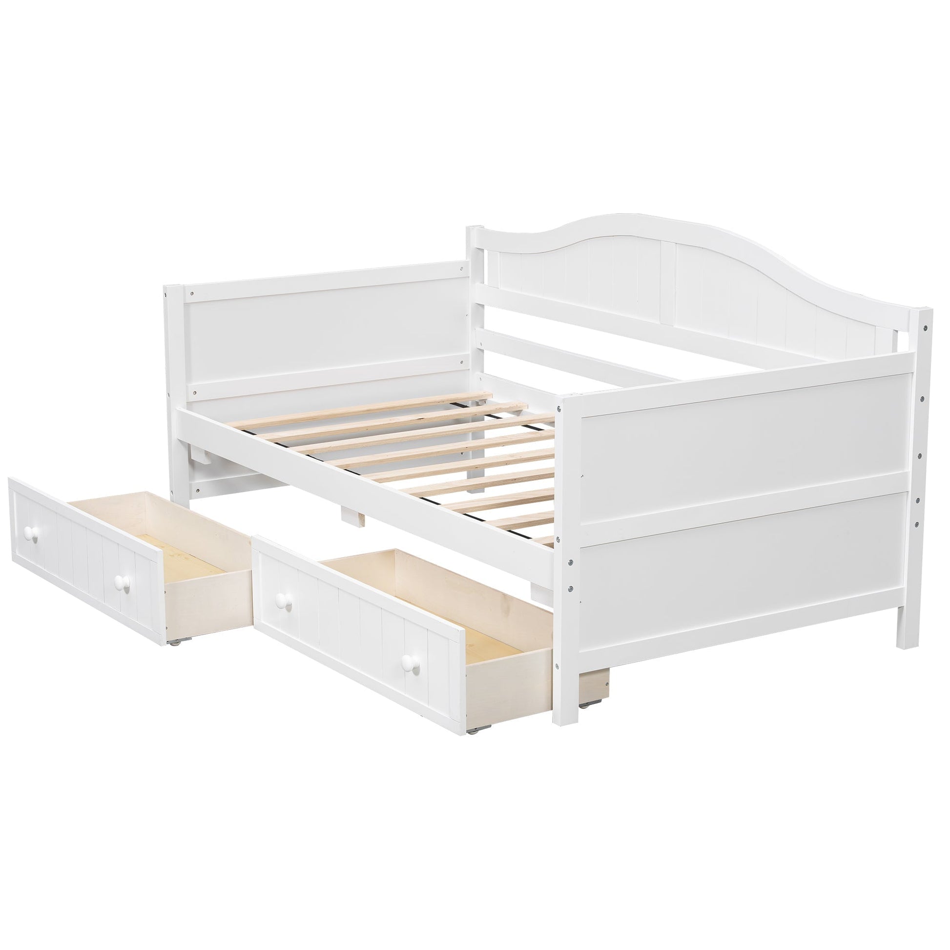 Twin Wooden Daybed with 2 drawers, Sofa Bed for Bedroom & Living Room (N708P357111K) - Direct Wicker