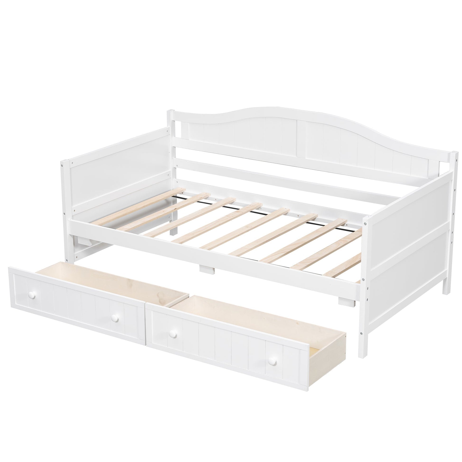 Twin Wooden Daybed with 2 drawers, Sofa Bed for Bedroom & Living Room (N708P357111K) - Direct Wicker