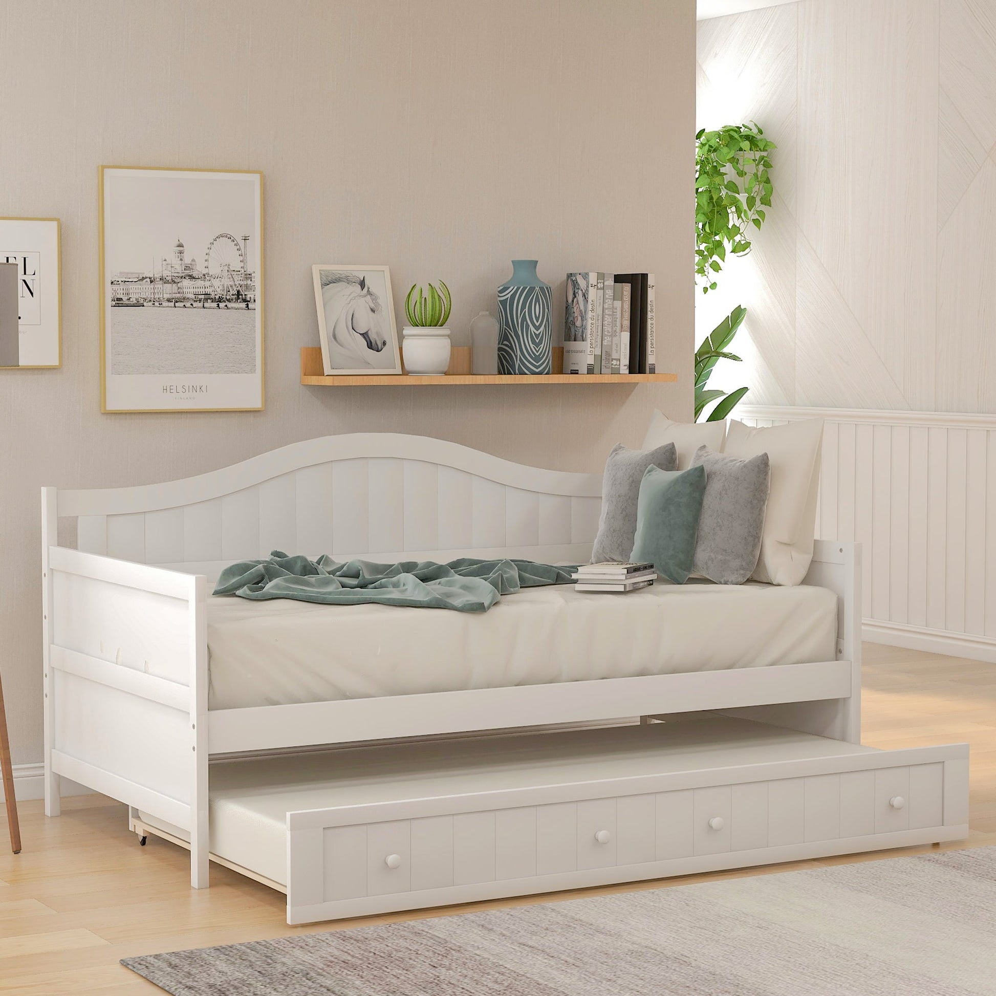 Twin Wooden Daybed with Trundle Bed, Sofa Bed (N708P357100K) - Direct Wicker