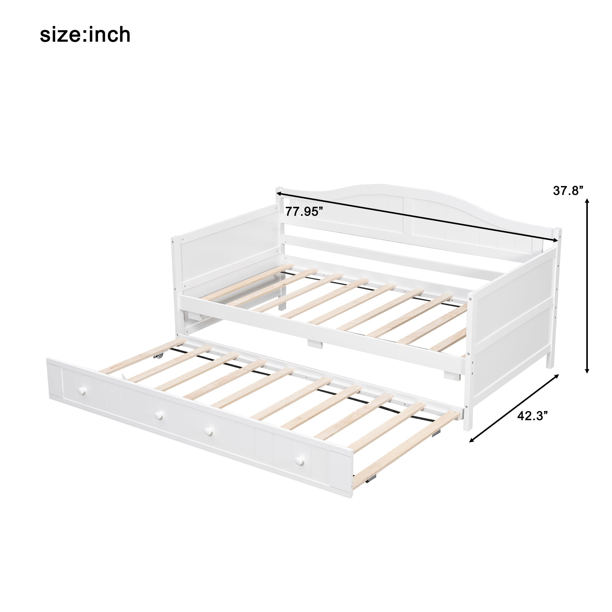Twin Wooden Daybed with Trundle Bed, Sofa Bed (N708P357100K) - Direct Wicker