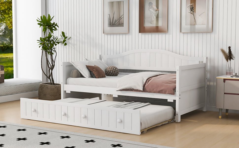 Twin Wooden Daybed with Trundle Bed, Sofa Bed (N708P357100K) - Direct Wicker