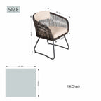 Twisted-Rope Weave Outdoor Dining Chairs, Set of 2 (PAC-2652-BR-KD) - Direct Wicker