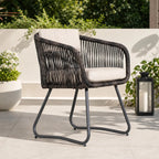 Twisted-Rope Weave Outdoor Dining Chairs, Set of 2 (PAC-2652-BR-KD) - Direct Wicker