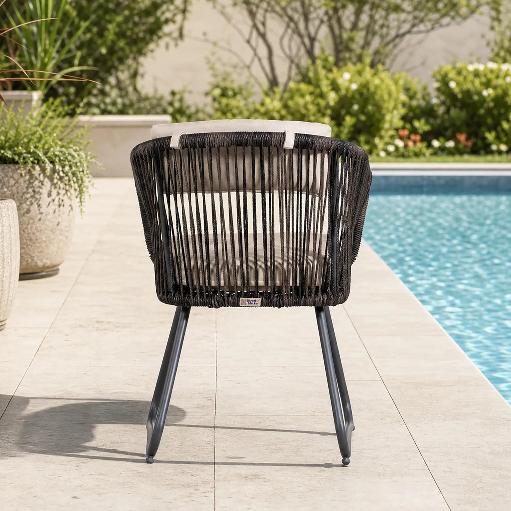 Twisted-Rope Weave Outdoor Dining Chairs, Set of 2 (PAC-2652-BR-KD) - Direct Wicker