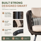 Twisted-Rope Weave Outdoor Dining Chairs, Set of 2 (PAC-2652-BR-KD) - Direct Wicker
