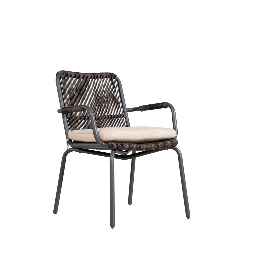 Twisted-Rope Woven Design Outdoor Dining Chair, Set of 2 (PAC-2653-BR-KD) - Direct Wicker