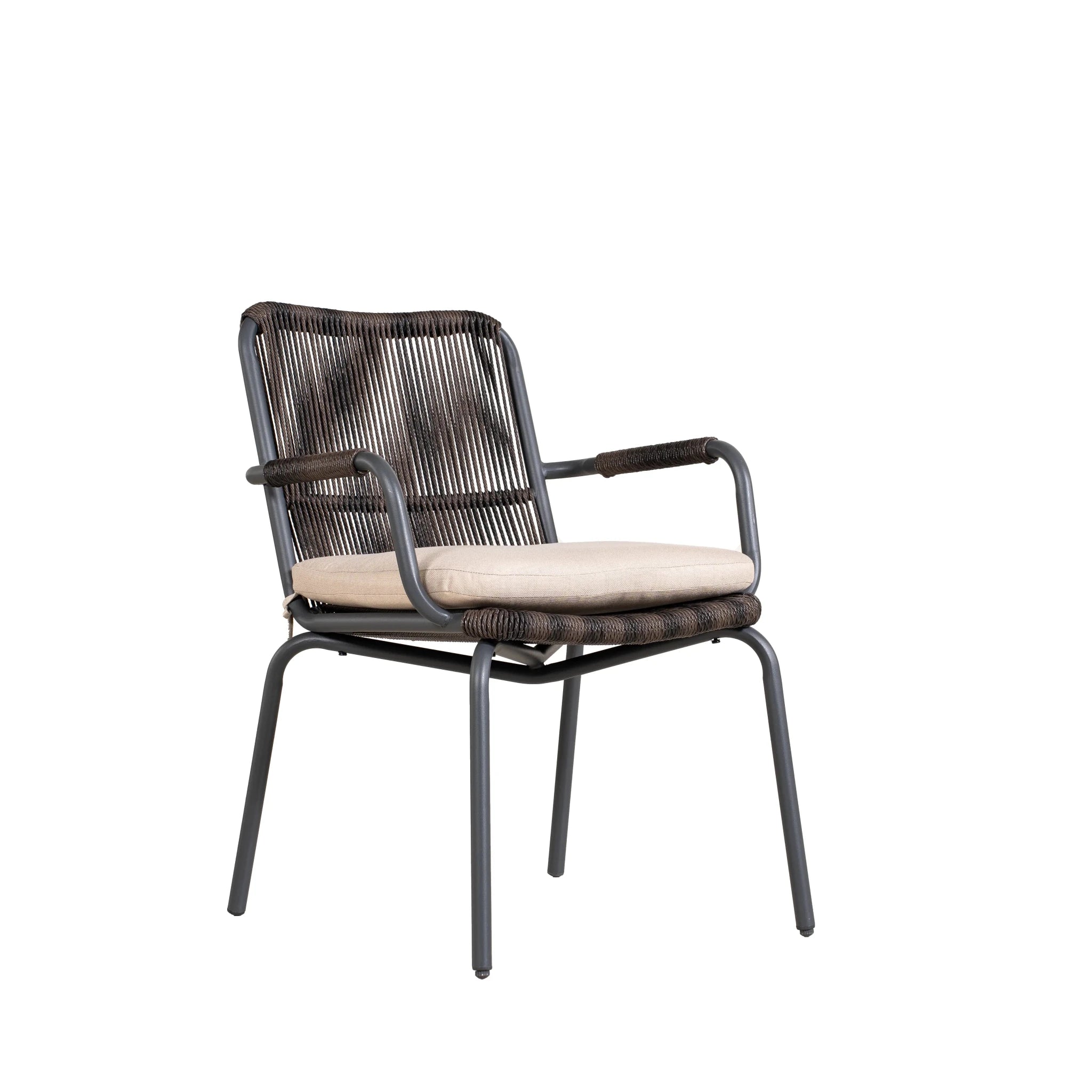Twisted-Rope Woven Design Outdoor Dining Chair, Set of 2 (PAC-2653-BR-KD) - Direct Wicker