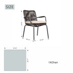Twisted-Rope Woven Design Outdoor Dining Chair, Set of 2 (PAC-2653-BR-KD) - Direct Wicker