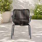 Twisted-Rope Woven Design Outdoor Dining Chair, Set of 2 (PAC-2653-BR-KD) - Direct Wicker