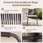 Twisted-Rope Woven Design Outdoor Dining Chair, Set of 2 (PAC-2653-BR-KD) - Direct Wicker