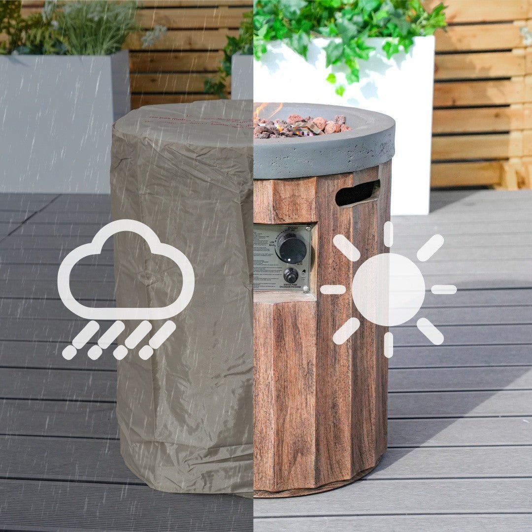 Two - Color Vertical Wood Grain Effect Heater (PAG - 2352 - BR - ST) - Direct Wicker
