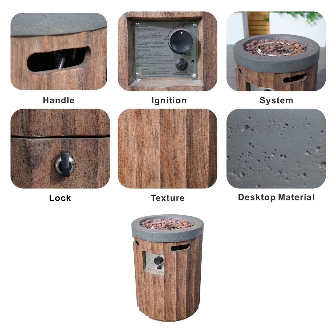 Two - Color Vertical Wood Grain Effect Heater (PAG - 2352 - BR - ST) - Direct Wicker