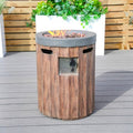 Two - Color Vertical Wood Grain Effect Heater (PAG - 2352 - BR - ST) - Direct Wicker