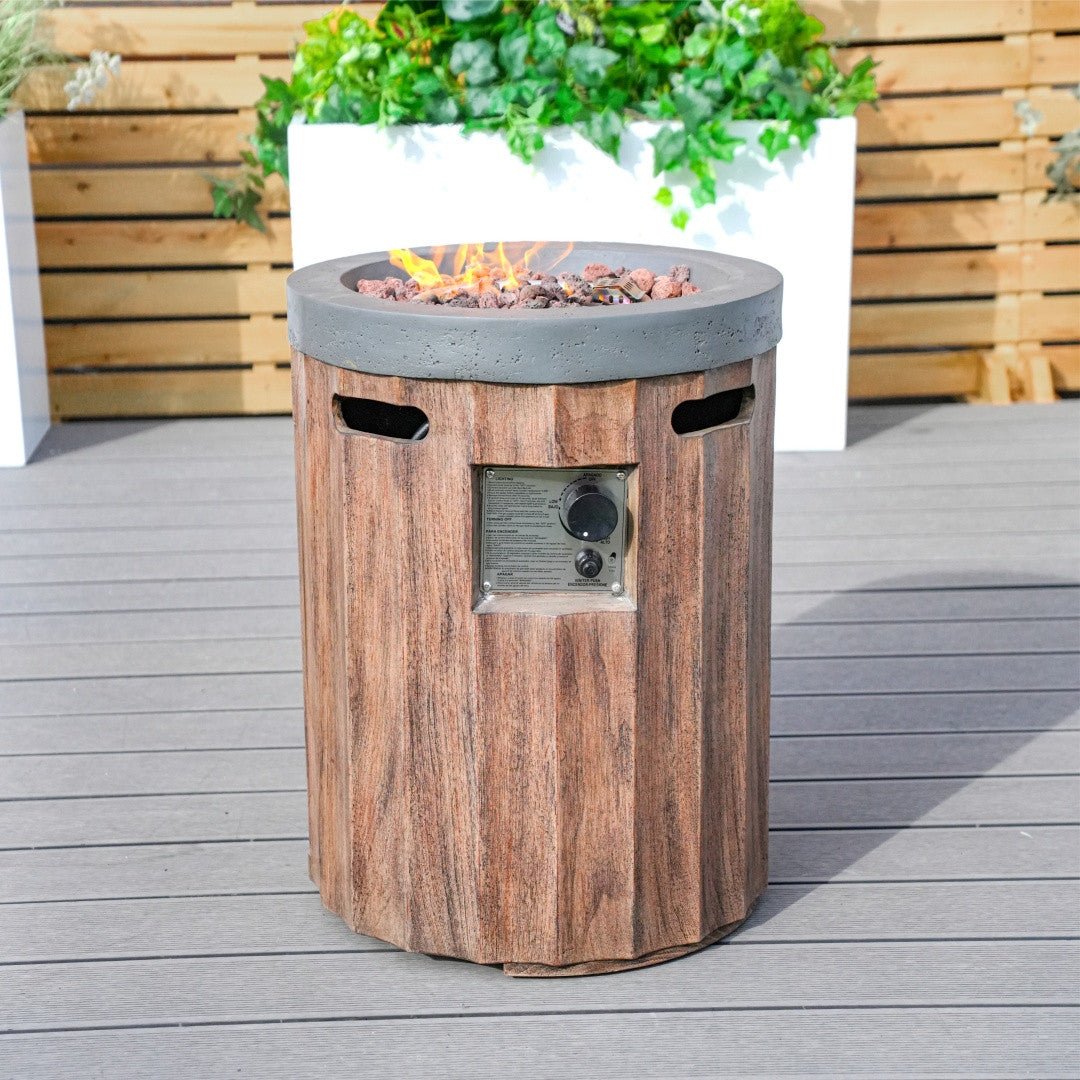 Two - Color Vertical Wood Grain Effect Heater (PAG - 2352 - BR - ST) - Direct Wicker