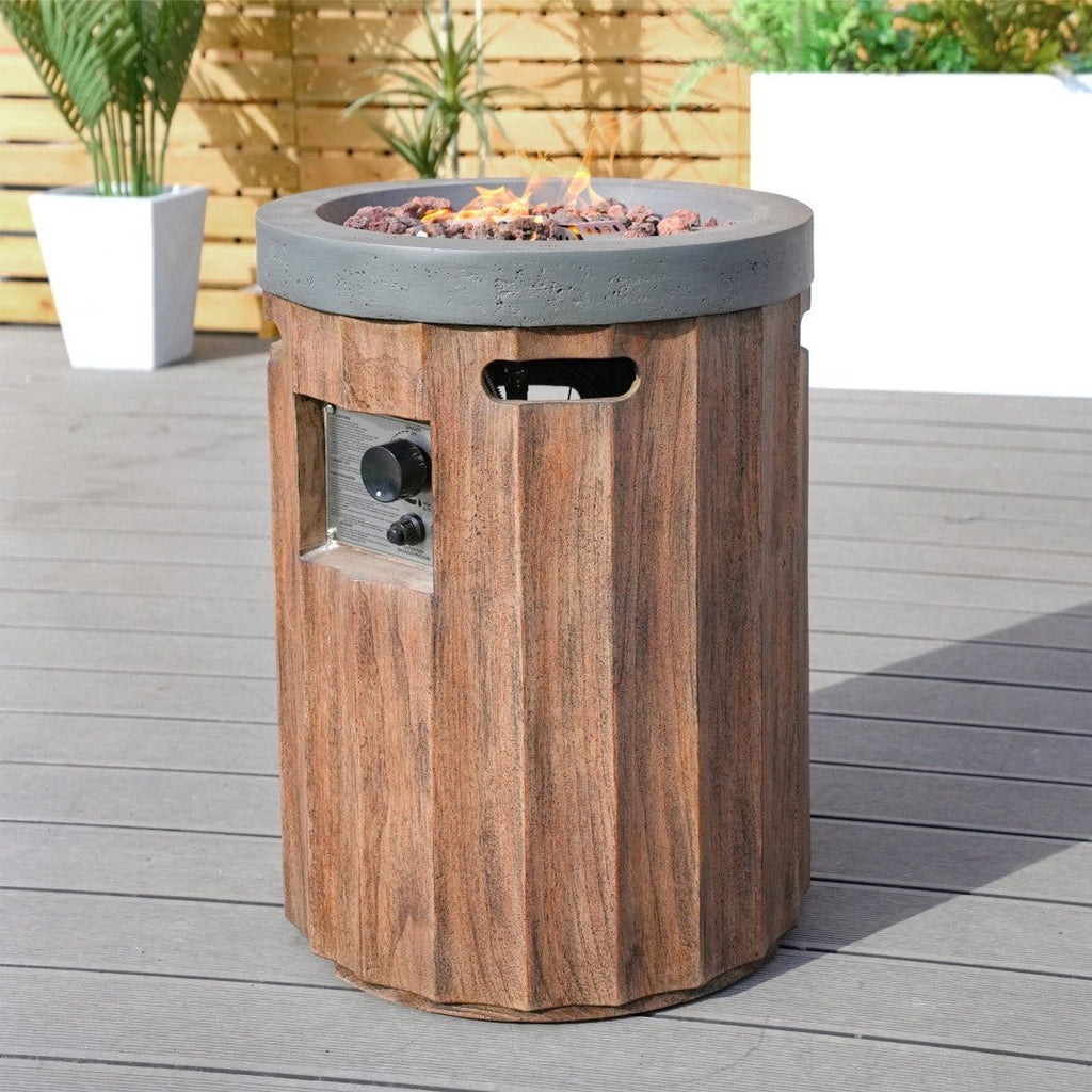 Two - Color Vertical Wood Grain Effect Heater (PAG - 2352 - BR - ST) - Direct Wicker