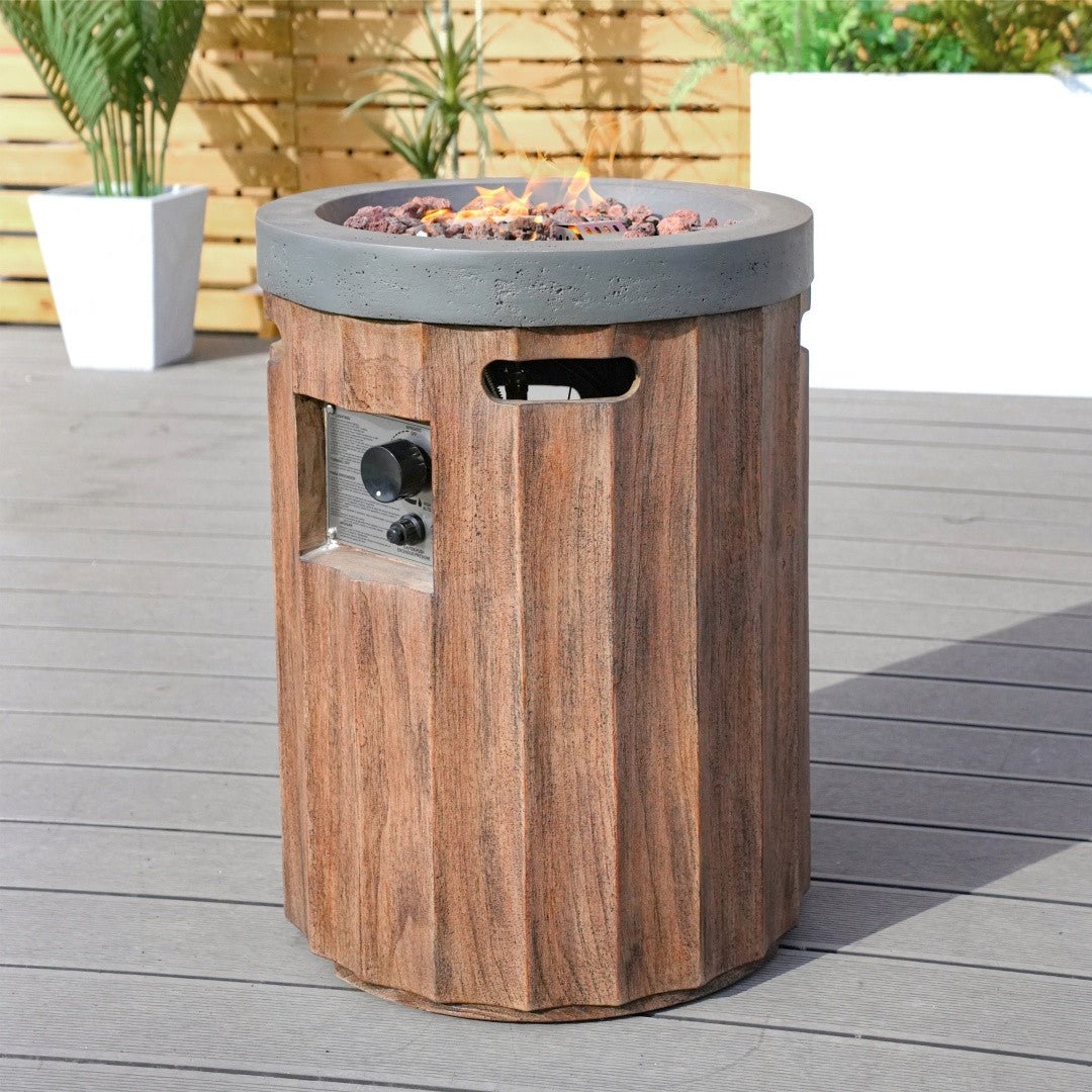 Two - Color Vertical Wood Grain Effect Heater (PAG - 2352 - BR - ST) - Direct Wicker