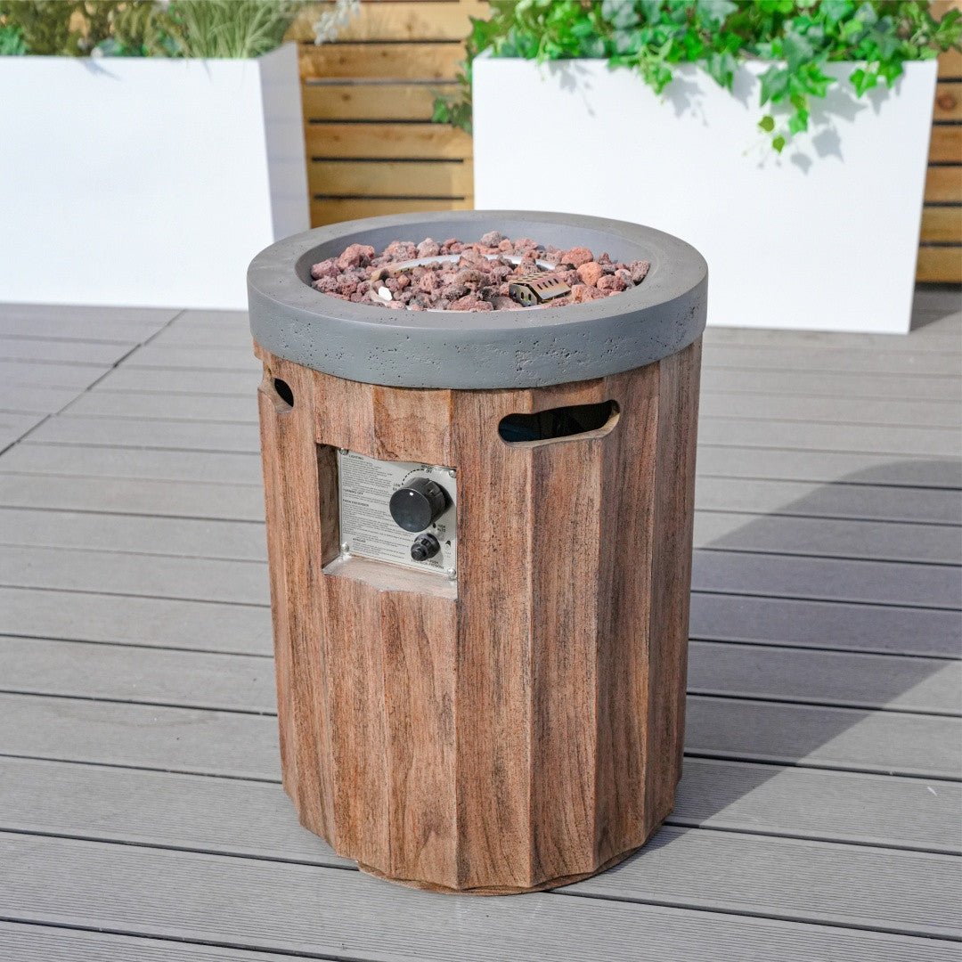Two - Color Vertical Wood Grain Effect Heater (PAG - 2352 - BR - ST) - Direct Wicker