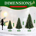 Unlit Artificial Christmas Tree with Red Berries, Pine Cones & Full PVC Automatic-Opening Branches – 5 FT, 6 FT & 7 FT (PAT-011) - Direct Wicker