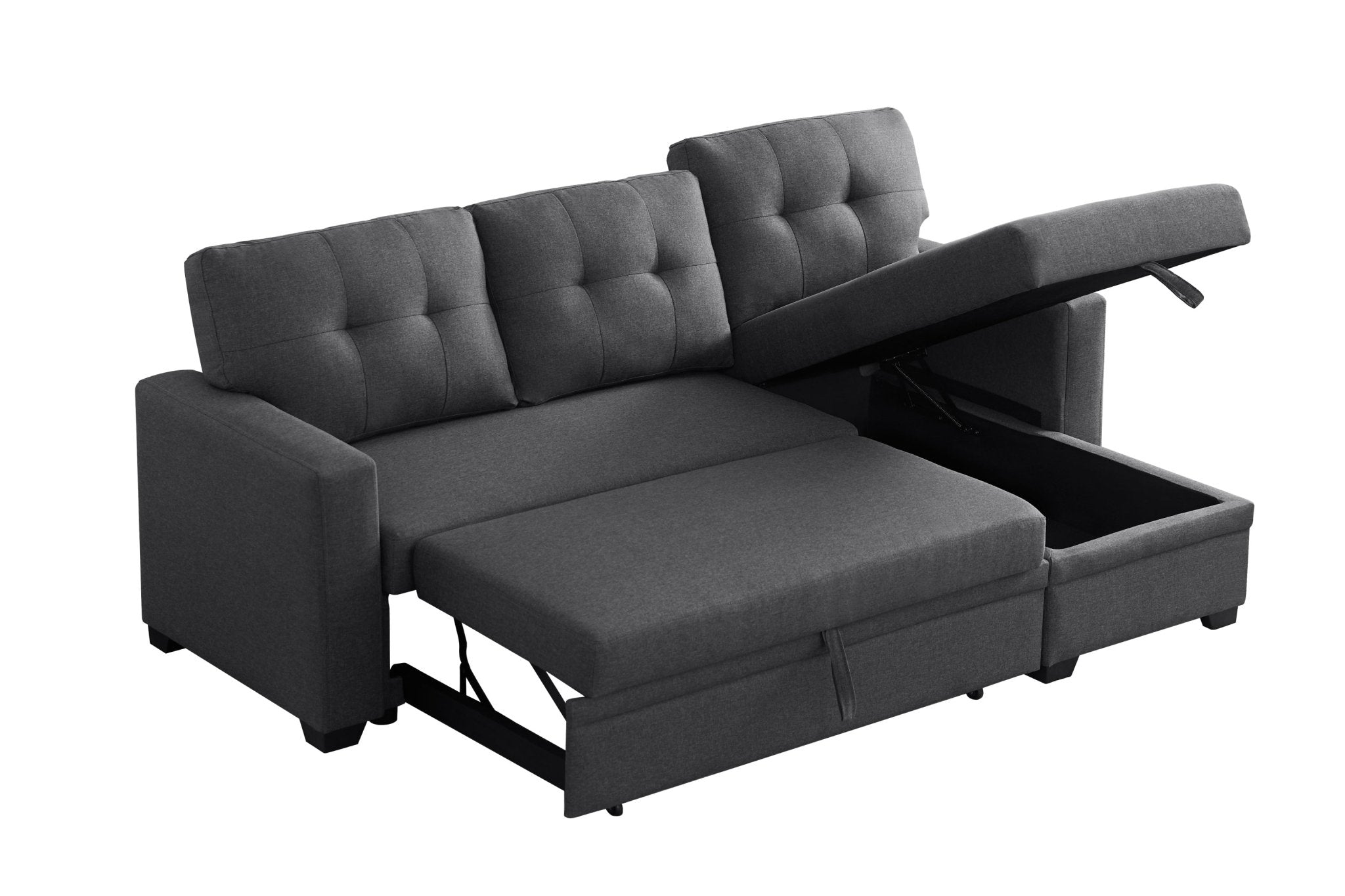 Upholstered Pull out Sectional Sofa with Chaise (B102S00001) - Direct Wicker