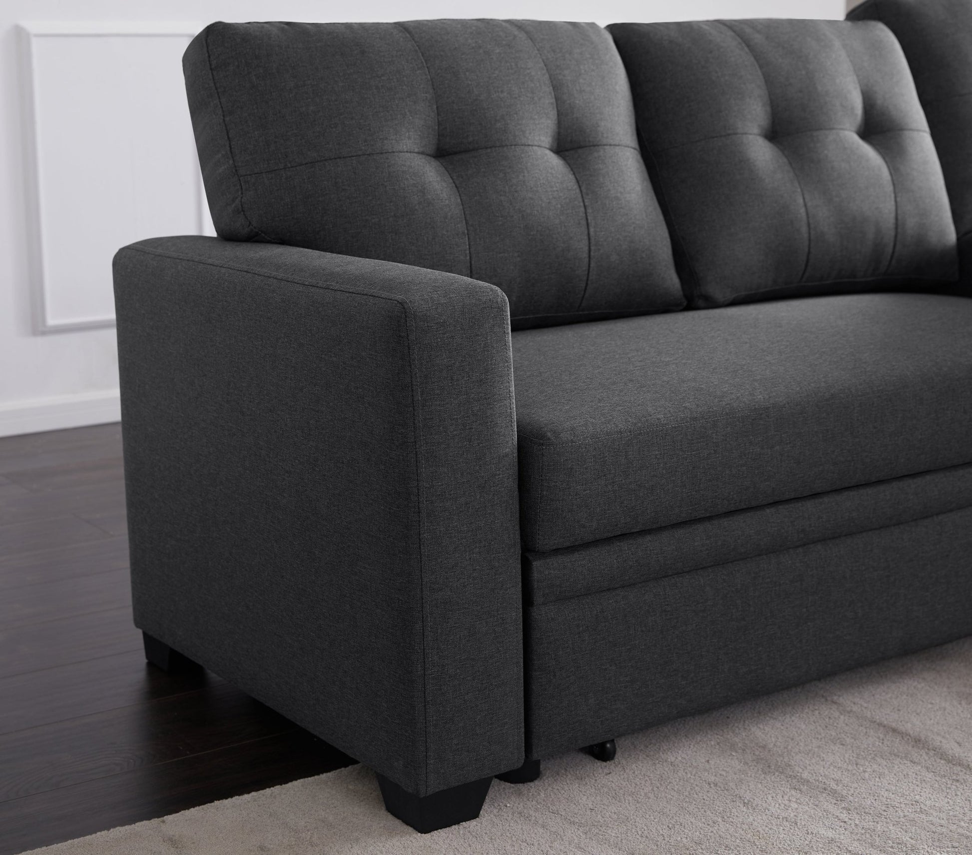 Upholstered Pull out Sectional Sofa with Chaise (B102S00001) - Direct Wicker