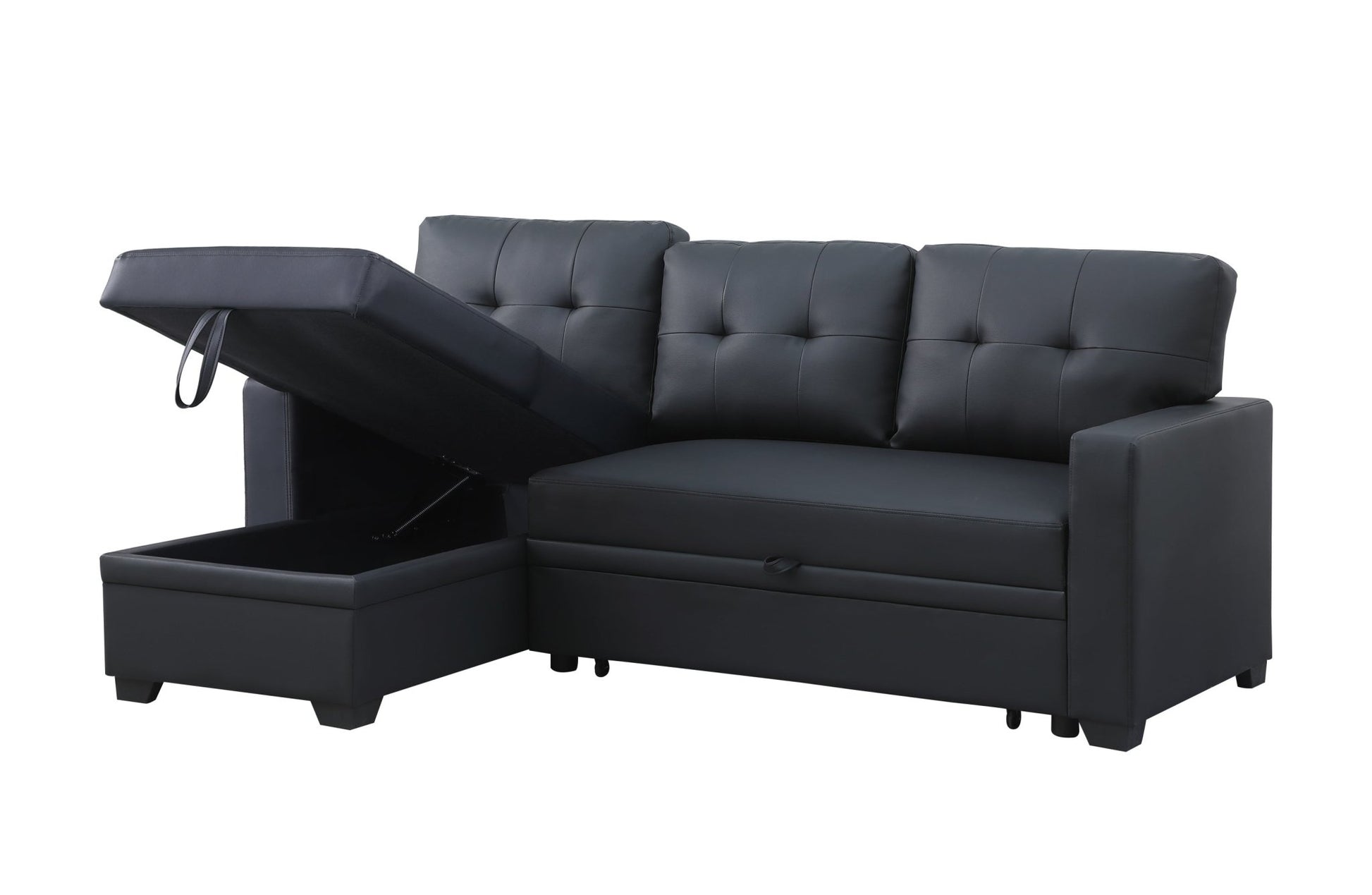 Upholstered Pull out Sectional Sofa with Chaise (B102S00006) - Direct Wicker