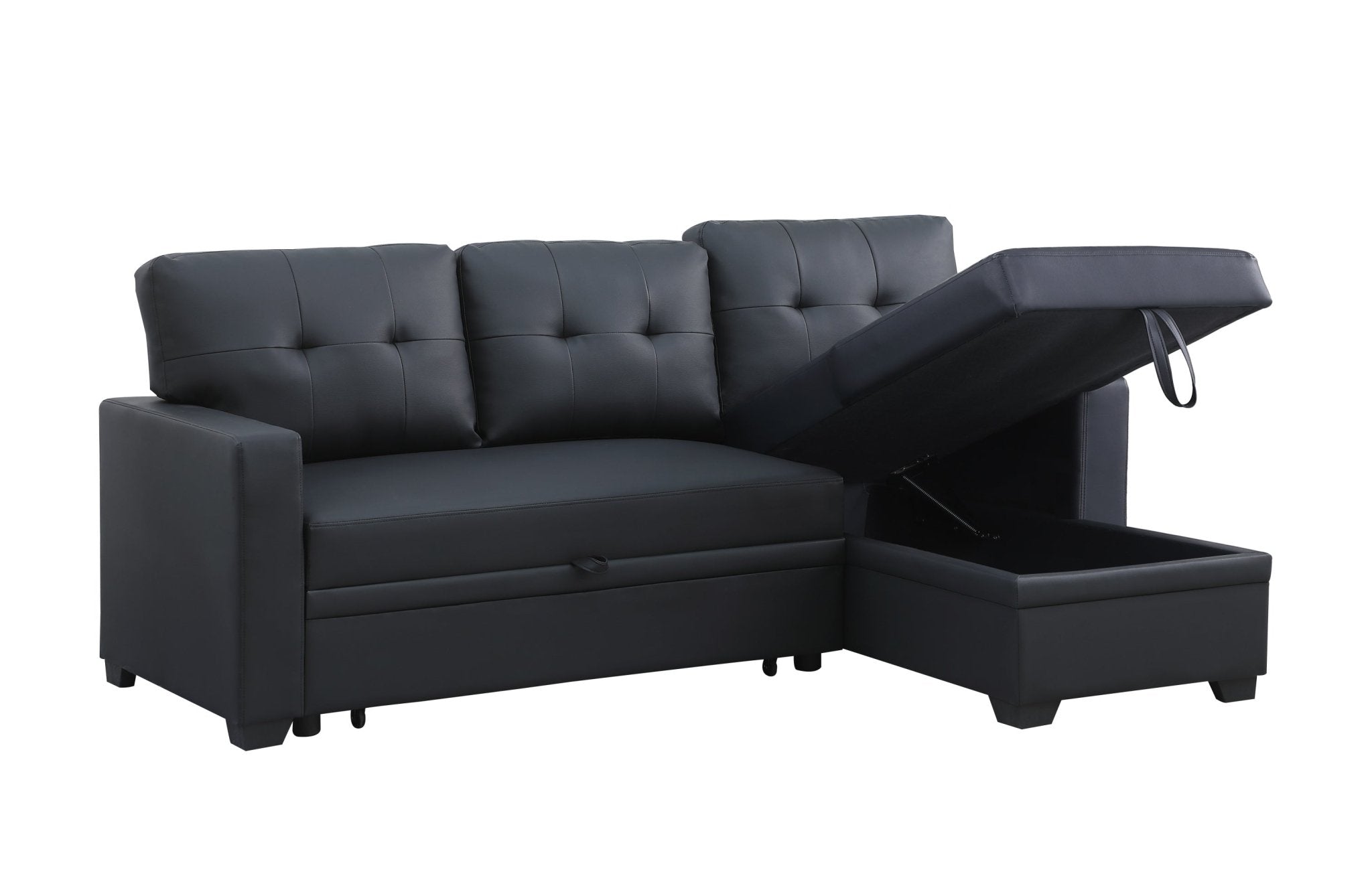 Upholstered Pull out Sectional Sofa with Chaise (B102S00006) - Direct Wicker