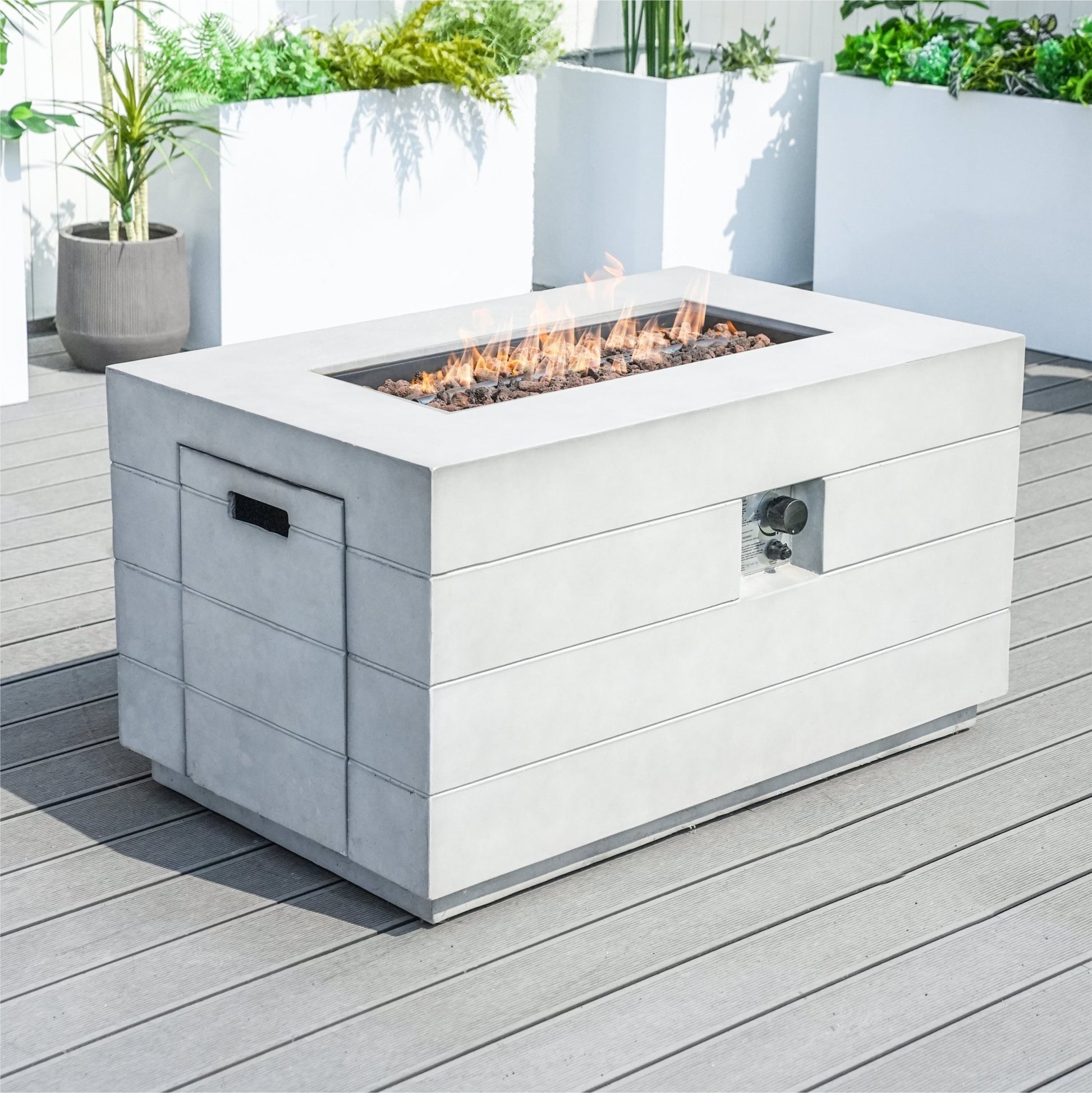 Venetian Rectangle Fire Pit Table for Outdoor Use (PAG - 2150) - Direct Wicker