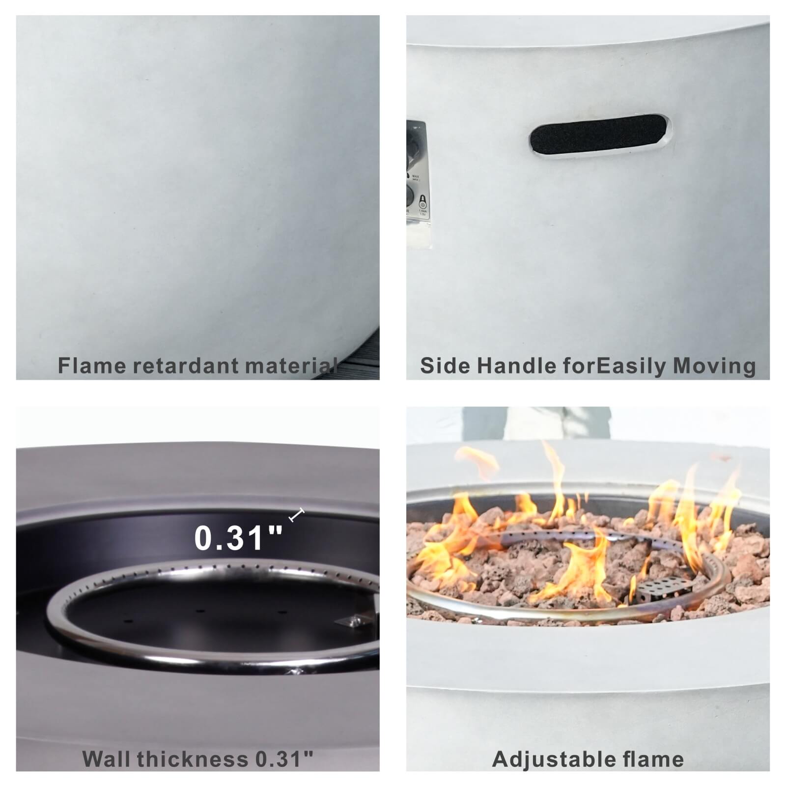 Venetian Round Fire Pit Table for Outdoor Use (PAG - 2160) - Direct Wicker