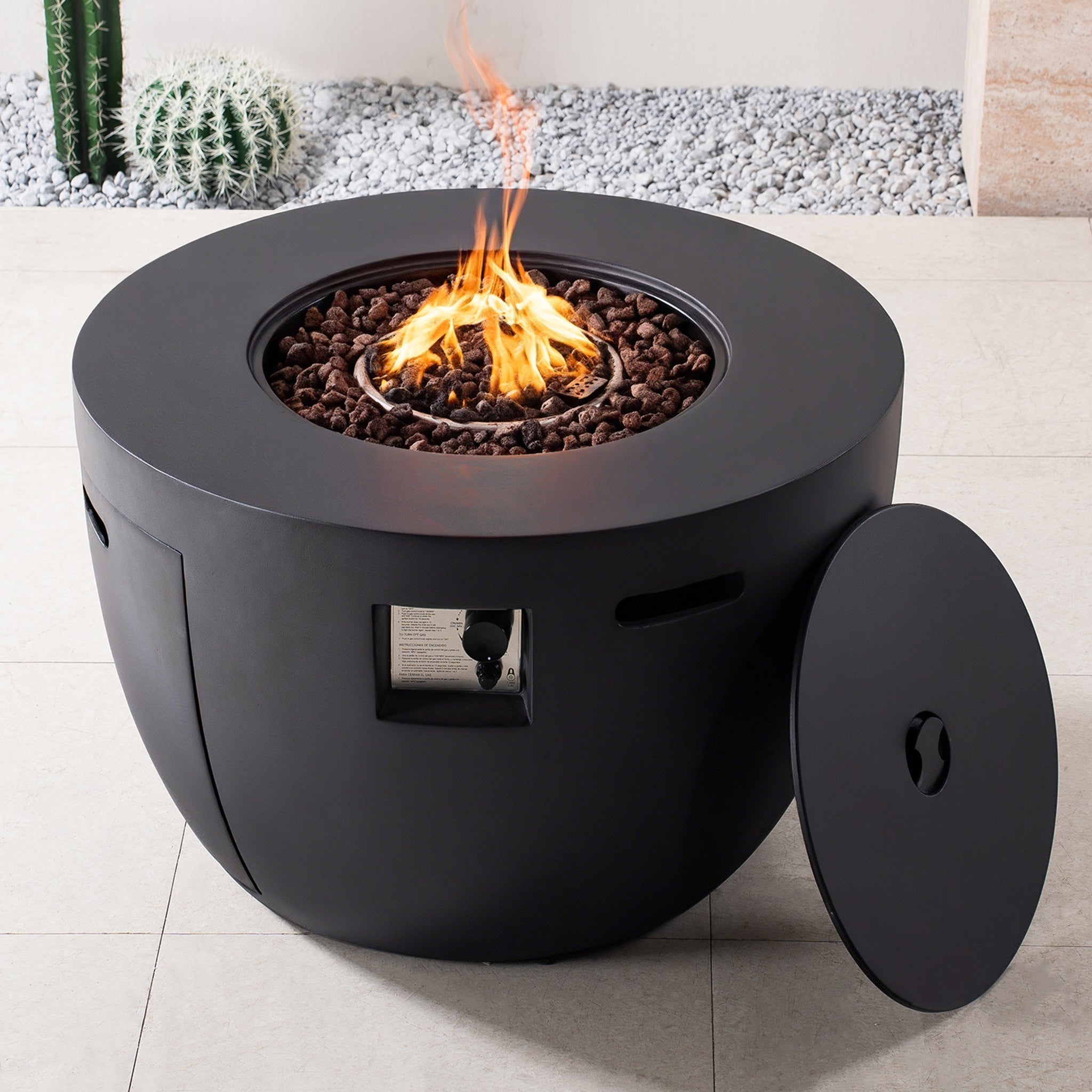 Venetian Round Fire Pit Table for Outdoor Use (PAG - 2160) - Direct Wicker
