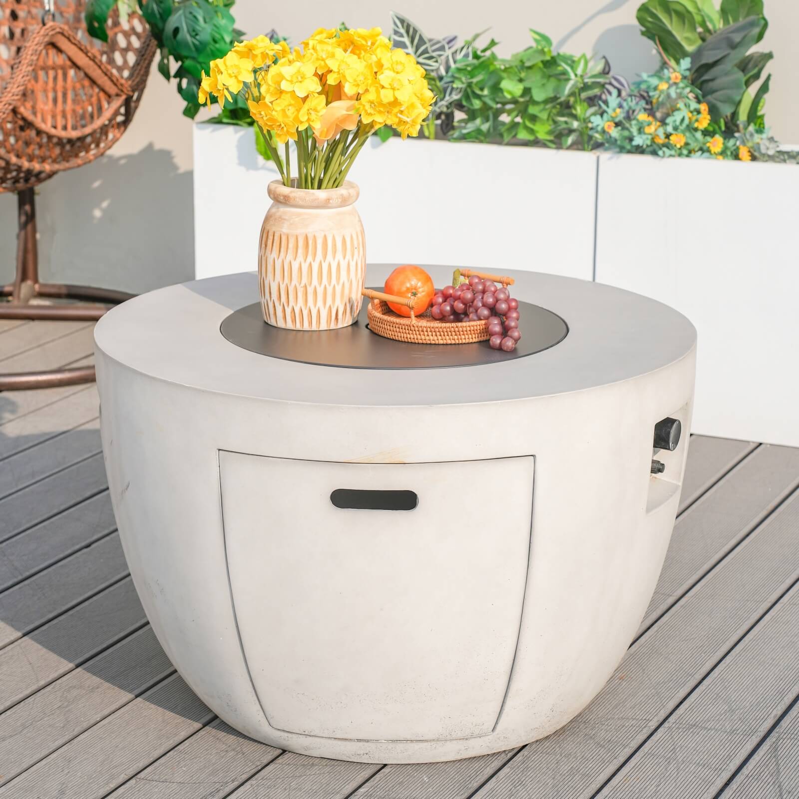 Venetian Round Fire Pit Table for Outdoor Use (PAG - 2160) - Direct Wicker