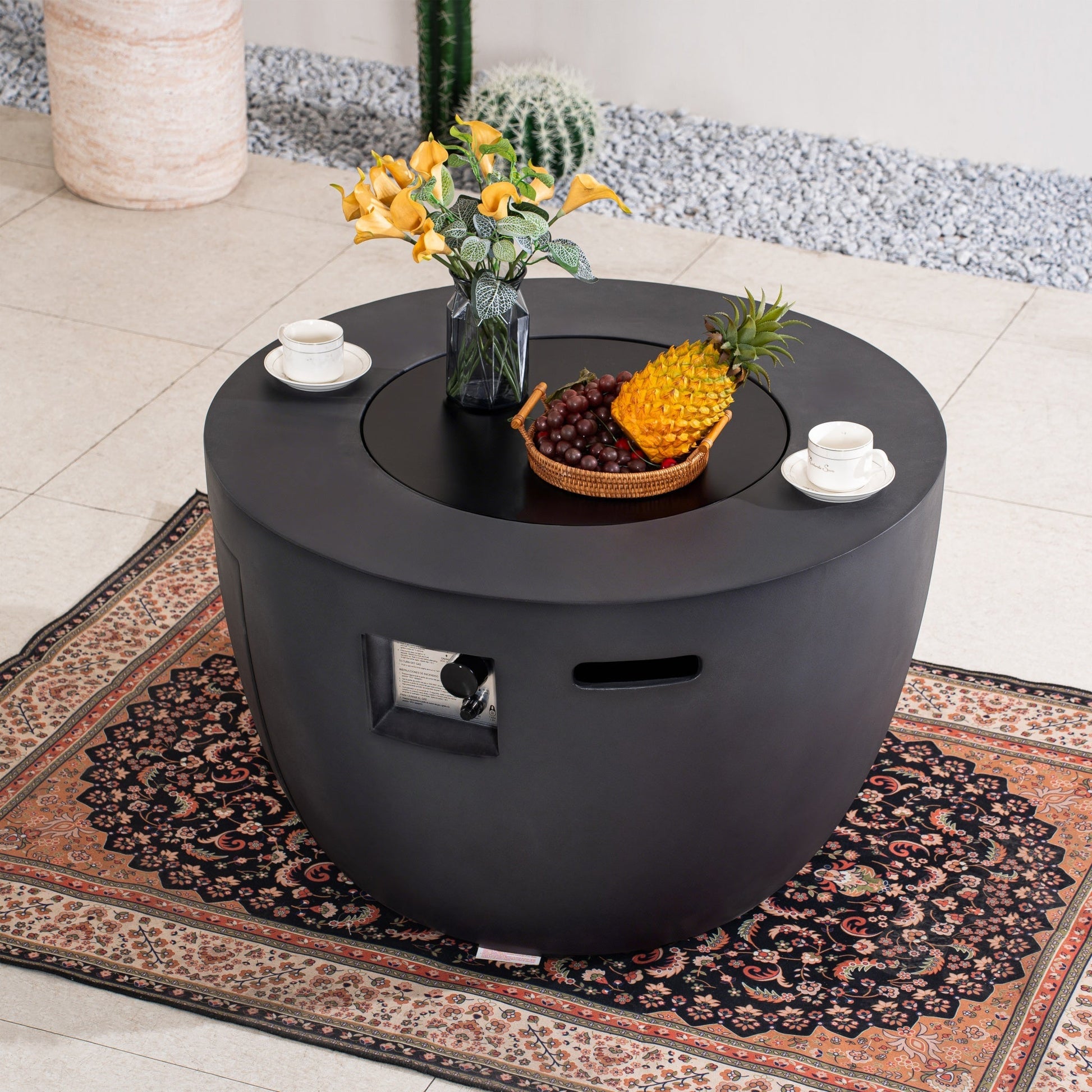 Venetian Round Fire Pit Table for Outdoor Use (PAG - 2160) - Direct Wicker