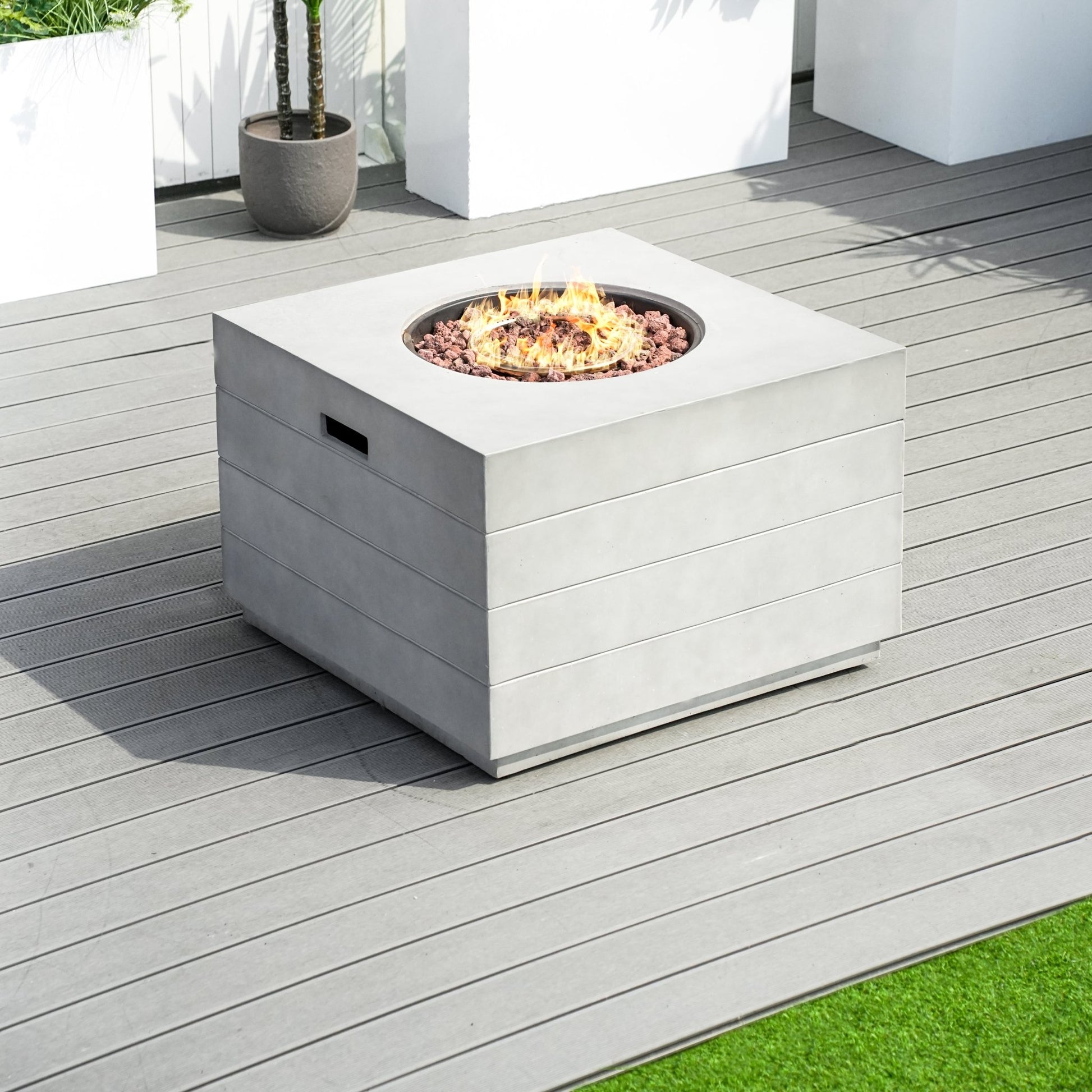 Venetian Square Fire Pit Table for Outdoor Use (PAG - 2140) - Direct Wicker
