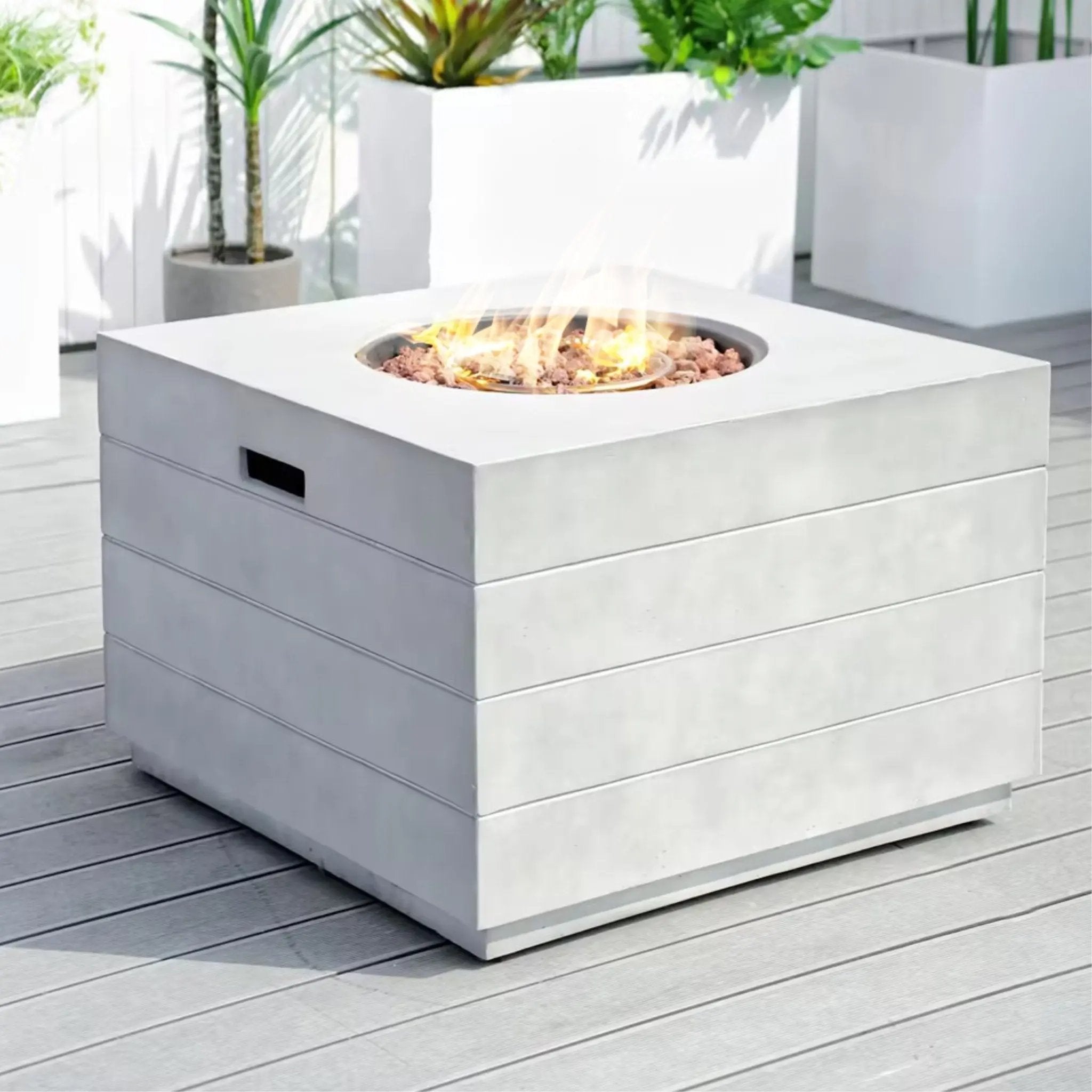 Composite cement ash square stove table (PAG-2140) – Direct Wicker