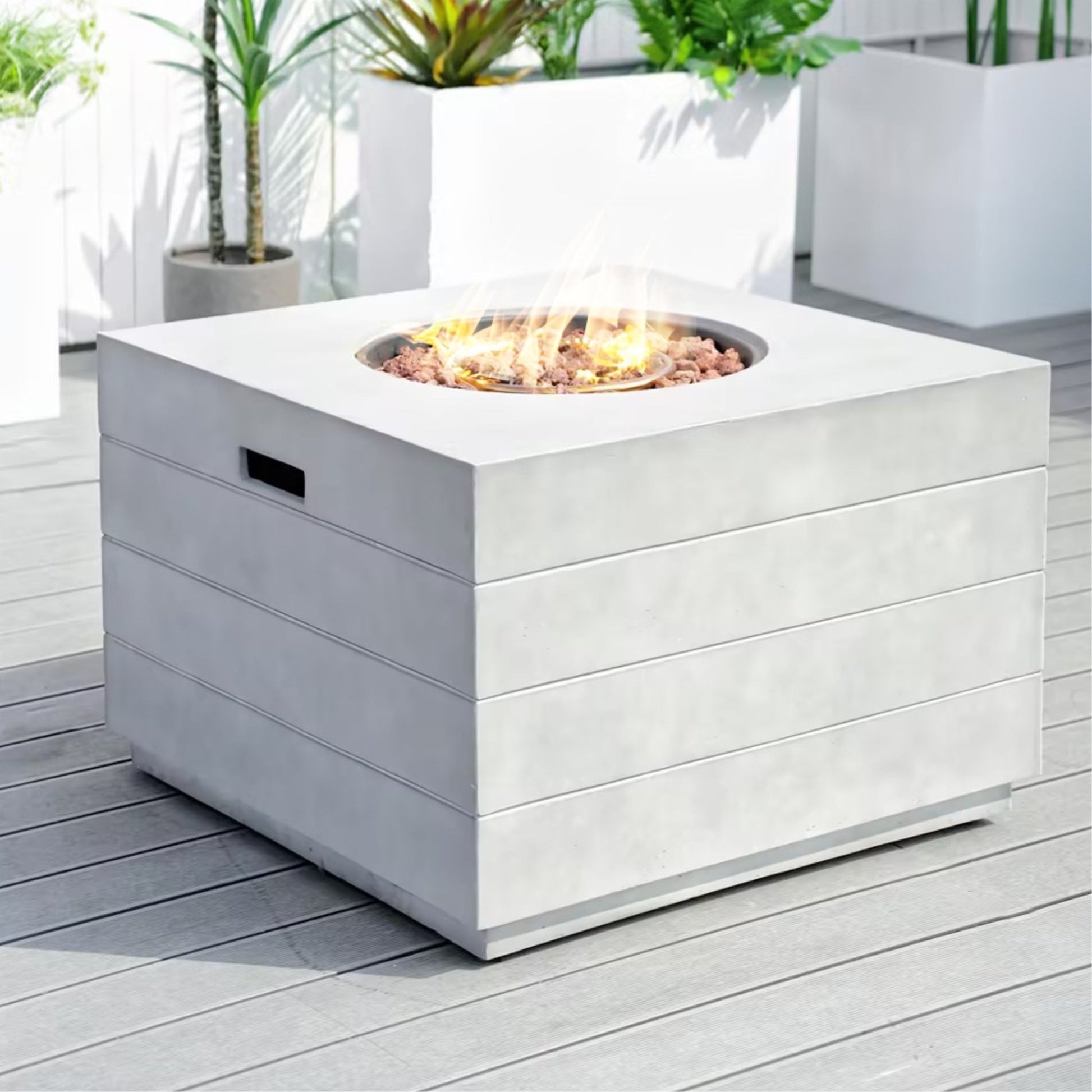 Venetian Square Fire Pit Table for Outdoor Use (PAG - 2140) - Direct Wicker