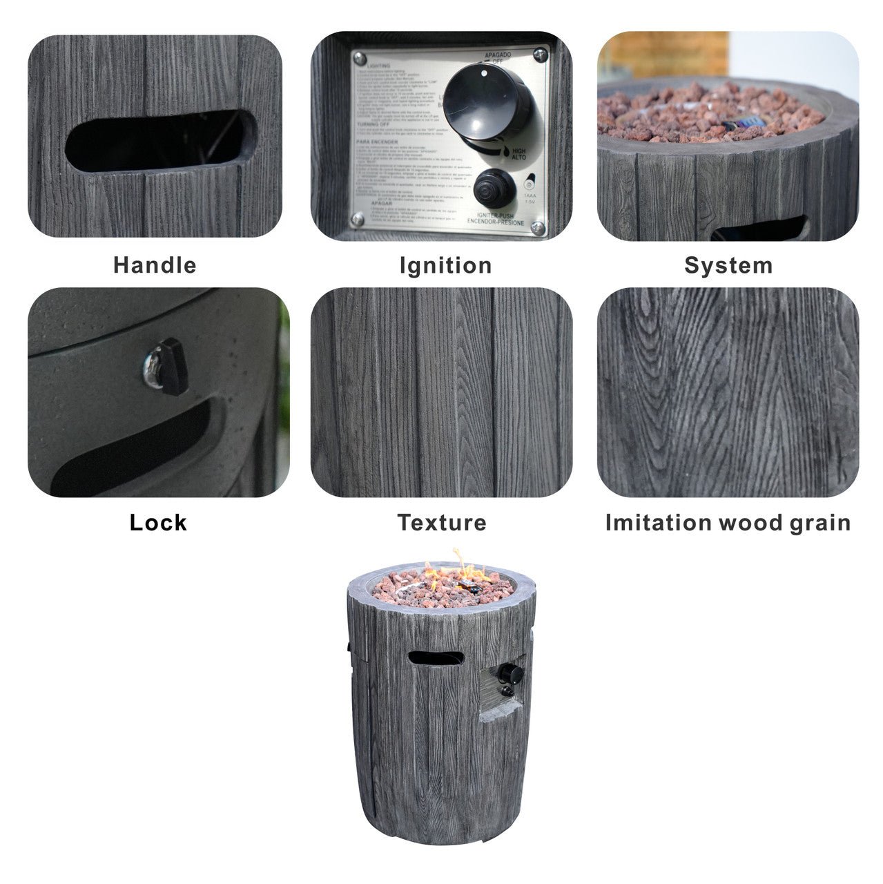 Vertical Wood Grain Effect Heater (PAG - 2351) - Direct Wicker