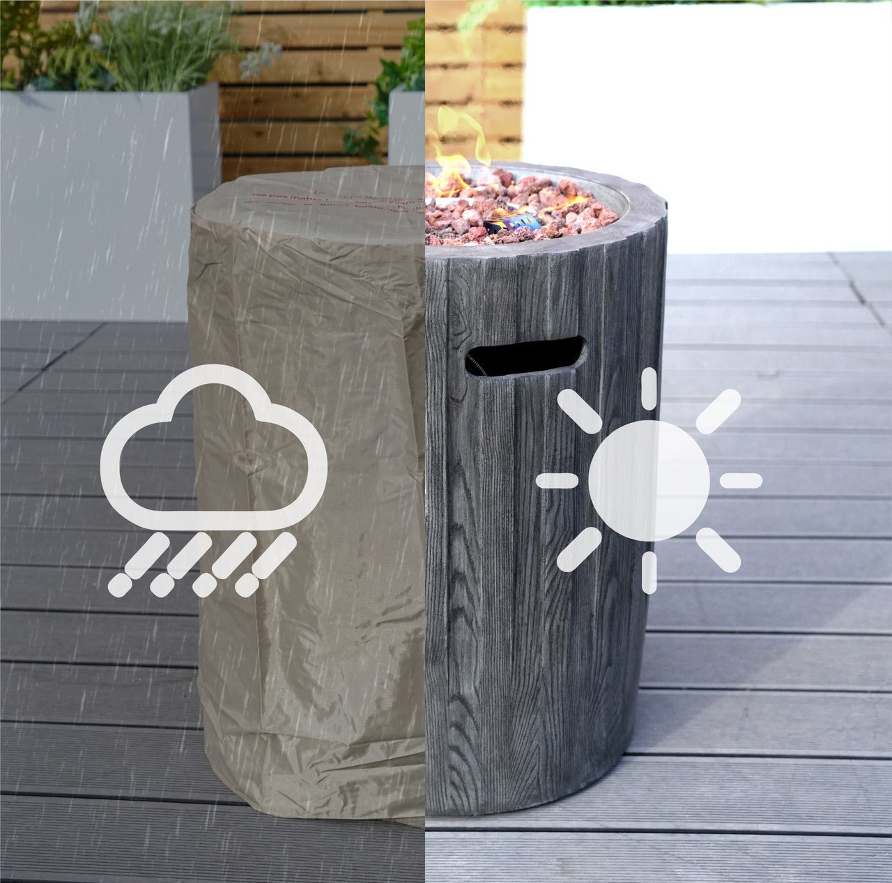 Vertical Wood Grain Effect Heater (PAG - 2351) - Direct Wicker